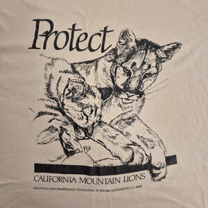 Vintage California Preservation Mountain Lions T-Shirt Sacramento CA Size Large